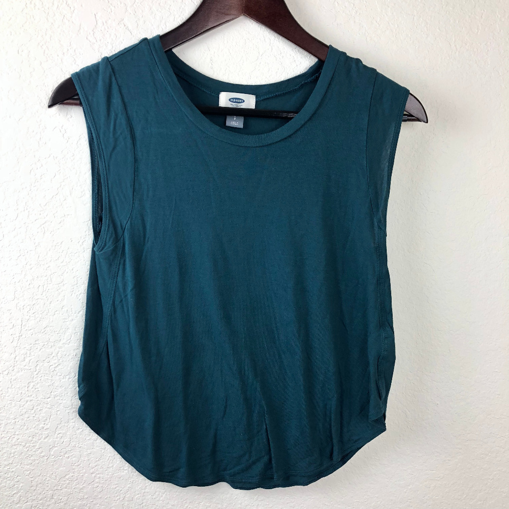 Old Navy Womens Sleeveless Tee, Blue Small Petite